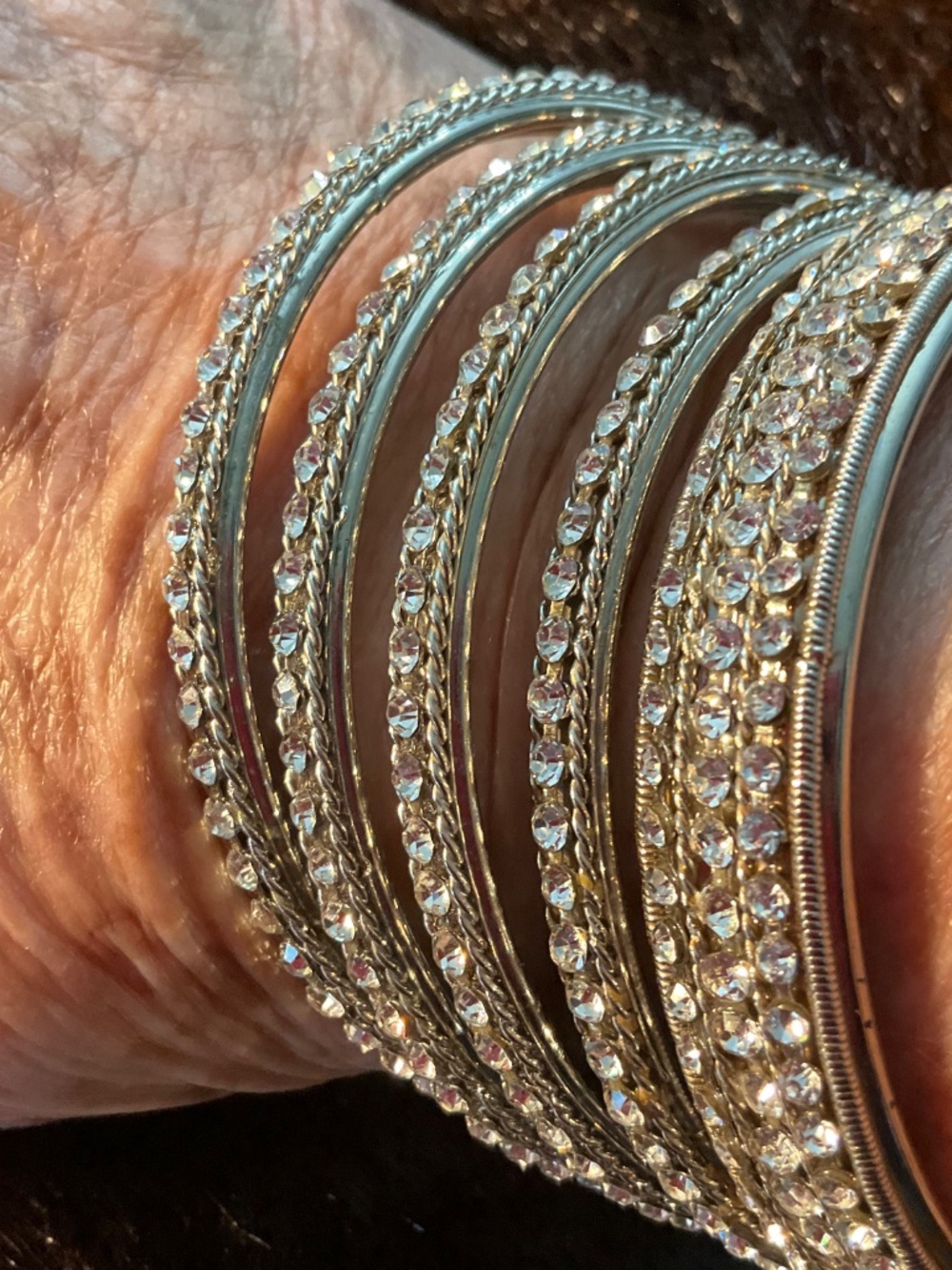 Set Rhinestone Diamond Bangles Bracelets - Picture 3 of 6